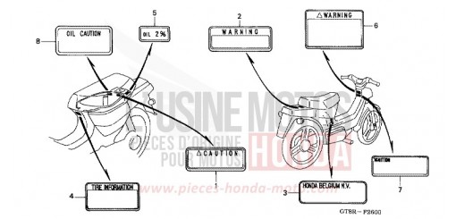 ETIQUETTE DE PRECAUTIONS PK50MR de 1994